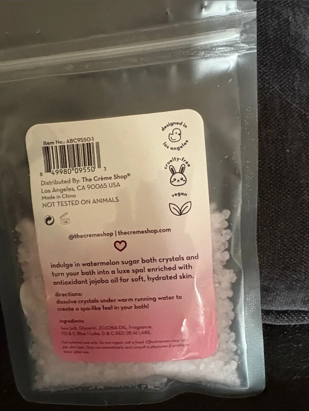 The Crème Shop Hydration Paradise Bath Crystals & Jojoba Oil - Pink
